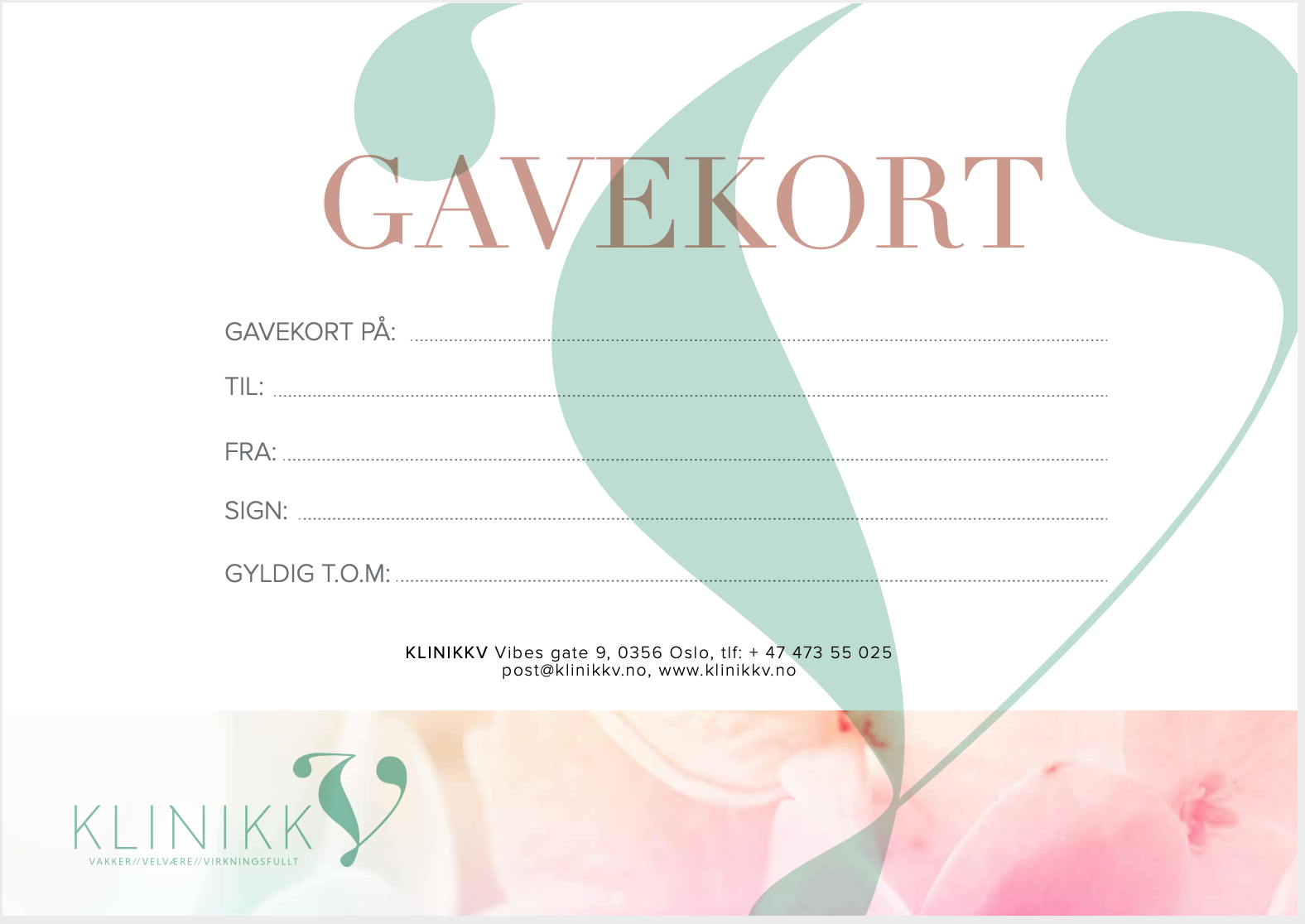 Gavekort Klinikk V